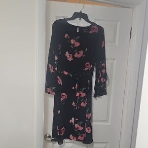 Nine West Black Dress with Pink Floral Design